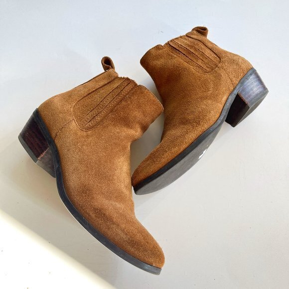 Blondo Sydney Waterproof Brown Ankle Boots Booties Women’s Size 5.5M Block‎ Heel - Picture 1 of 11